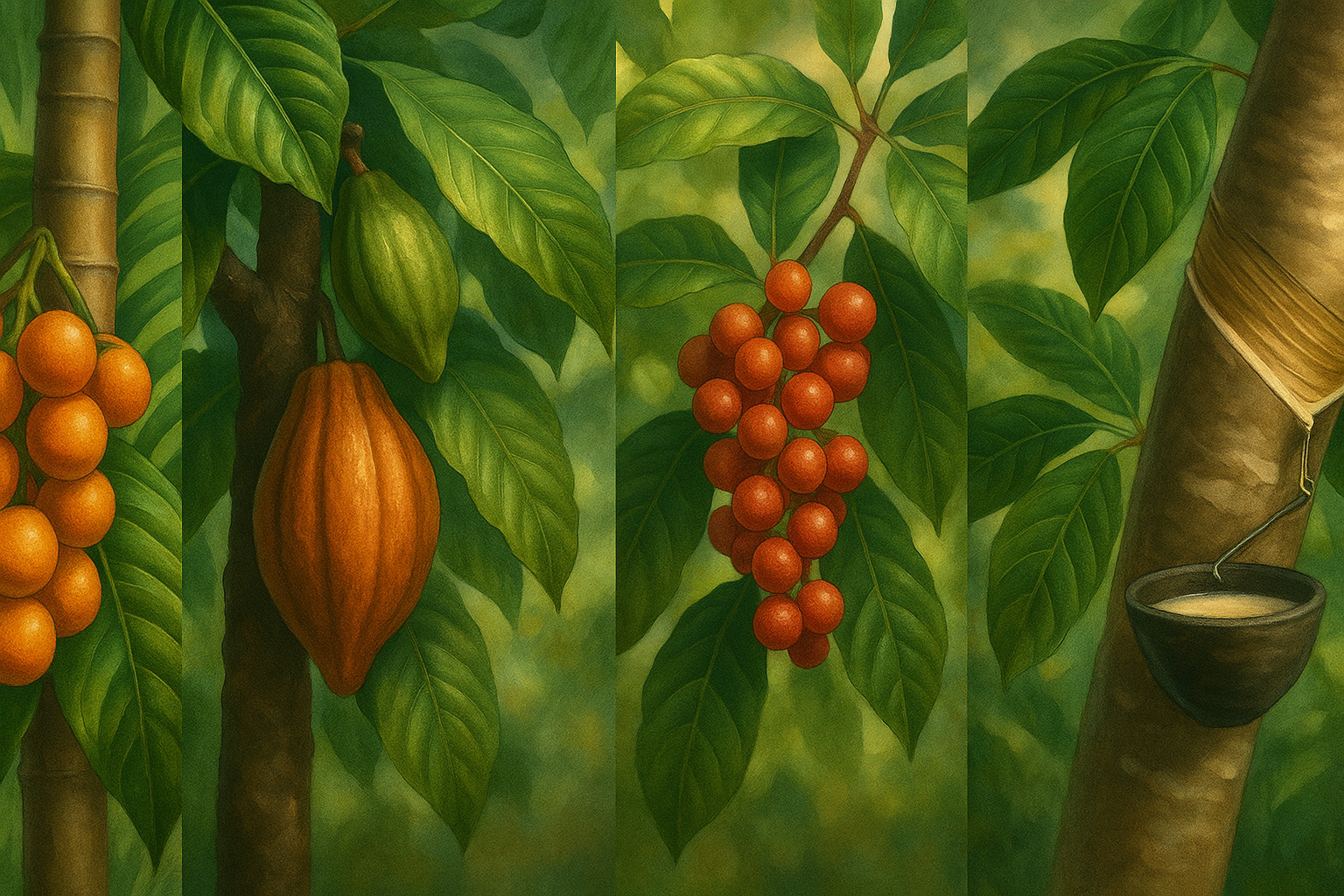 Foto estilizada gerada por IA de essências florestais com aptidão econômica (By ChatGPT Free)